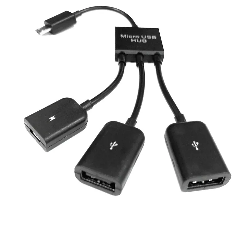 Micro USB концентратор 3 в 1 Мужской и Женский двойной USB хост мощность зарядки переносной кабельный хаб адаптер, преобразователь, удлинитель для мобильного телефона