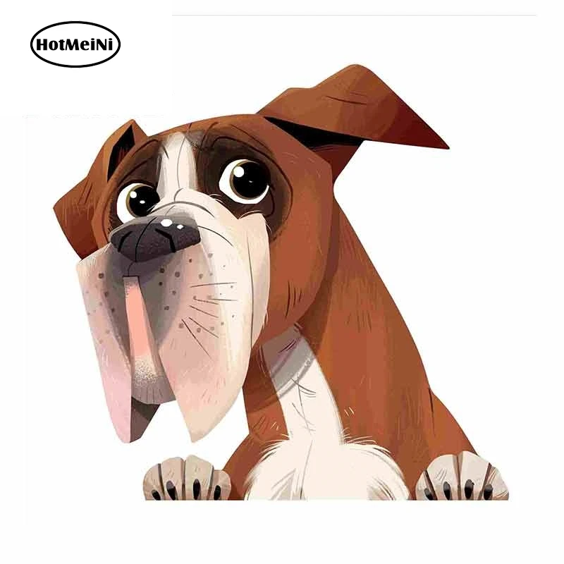 

HotMeiNi 13cm x 12.6cm For Robust Boxer Dog Custom Car Sticker Funny Car Styling Bumper Windshield Waterproof Vinyl Decal