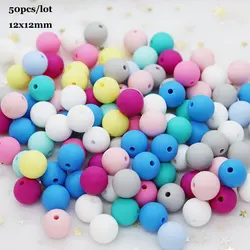 50Pcs Round Silicone Beads 12mm Baby Teether Beads BPA Free Perle Silicone Dentition DIY Necklace Siliconen Kralen Baby Products
