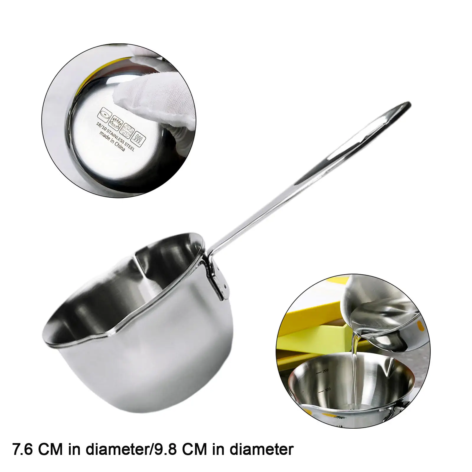 Stainless Steel Saucepan with Spout with Ergonomic Handle Boiling Pot  Multipurpose Easy Pour Butter Coffee Milk Warmer Sauce Pot - AliExpress