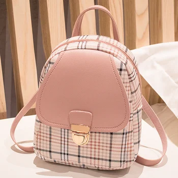 

Mini Backpack Crossbody Bag For Teenage Girl Plaid Women Shoulder Phone Purse Korean Style New Trendy Female Bagpack Vento Marea