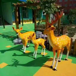 Jiu ye стеклянная стальная Животная скульптура оленя садовые украшения садовая модель Sika декоративное украшение "Олень" парковый пейзаж