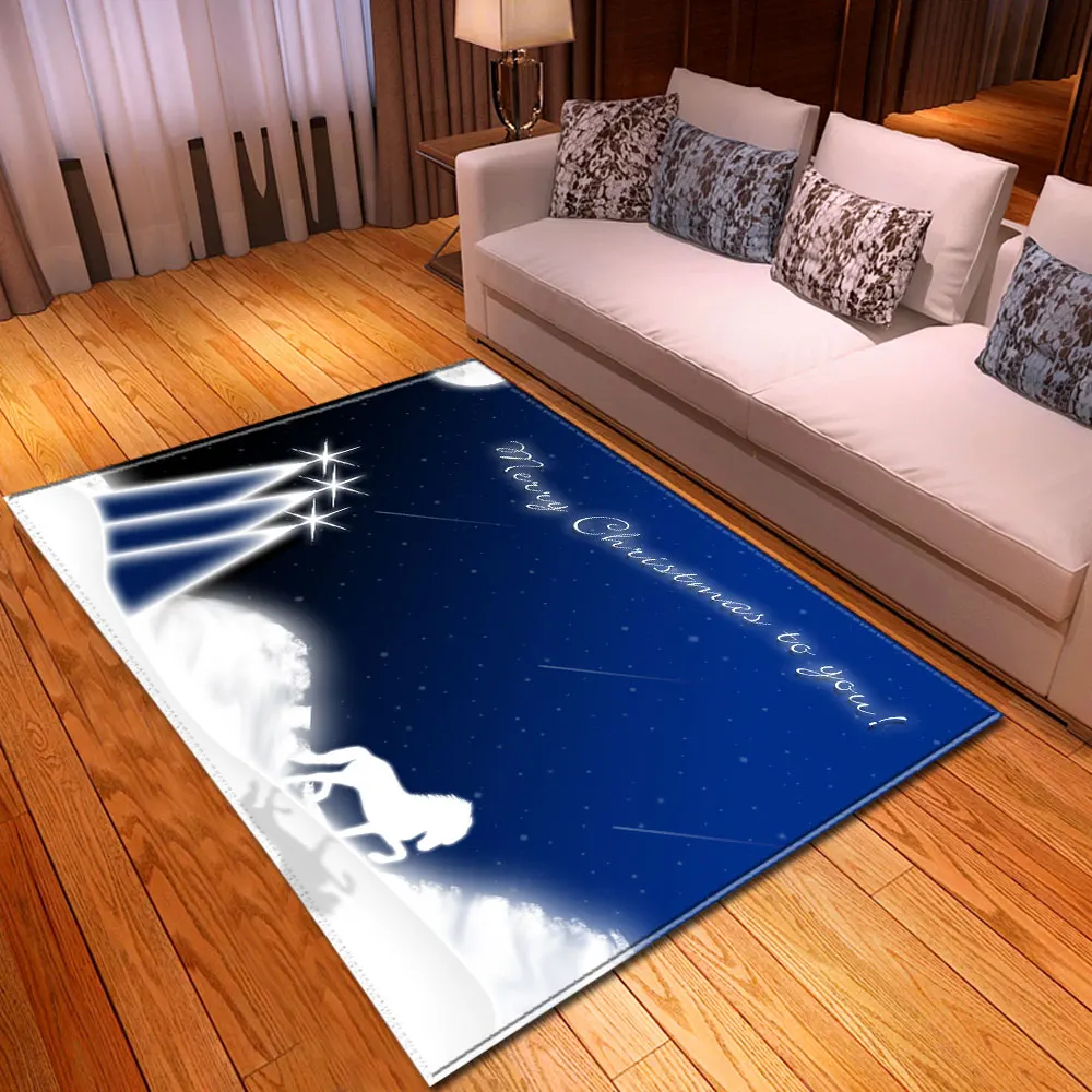 Веселый Рождественский коврик для гостиной, прикроватный коврик для дома, коврик для детской комнаты, мягкий фланелевый нескользящий коврик для рождественской гостиной