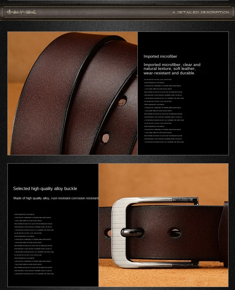 Retro Leather High Quality Buckle Jeans Pin Buckle Man Belts Business Cowboy Casual Male Fashion Designer Belt for Men black men
