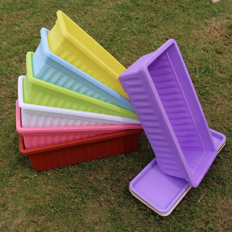 

2pieces/pack Rectangle Plastic Flower Pots Plants Planters Balcony Plants Pots Garden Plastic Basin For Plants