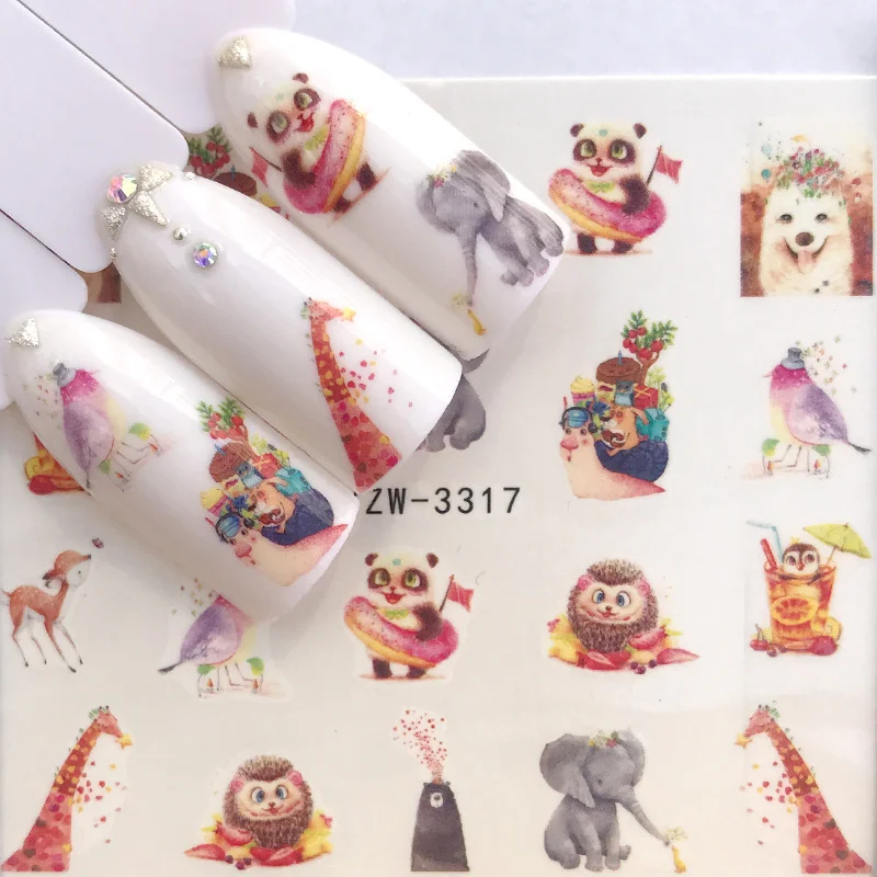 

1 Sheet Water Nail Stickers Animal Maple Leaf Pumpkin Simple Xmas Designs Sliders For Nail Decals DIY Manicure Christmas Gift