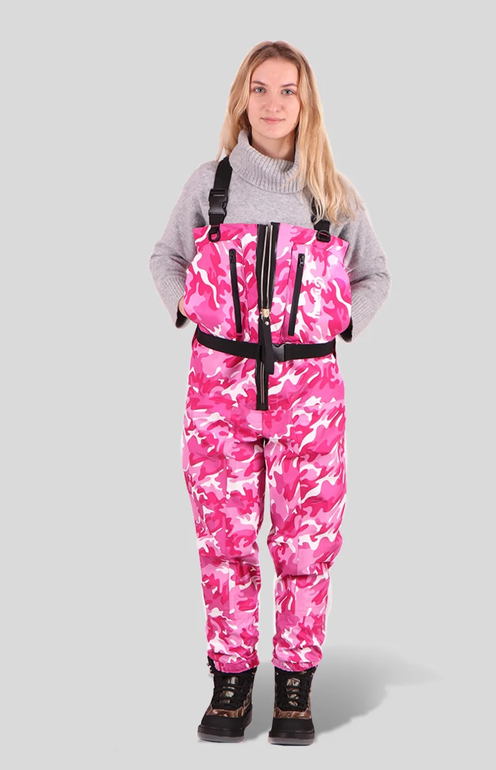 Waders de Pesca Impermeável e Respirável Wader com Zíper de Cobre Resistentes ao Desgaste Wygu Feminino Peito Waders Anexado Meias 3 waders resistentes ao desgaste anexado meias