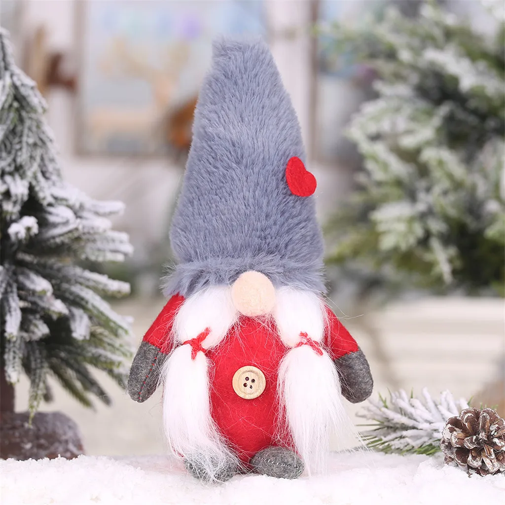 20# Санта-Клаус, снеговик, эльф, рождественские украшения, безликая кукла, плюшевая кукла, вечерние украшения для дома, год - Цвет: Gray