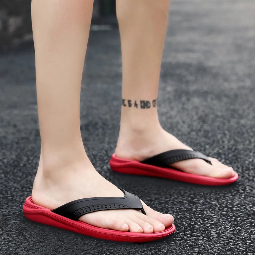 Slipper Men's Fashion Summer Beach Casual Solid Sandal Breathable Red Blue Black Men Sandals Comfortable 2020 | Обувь