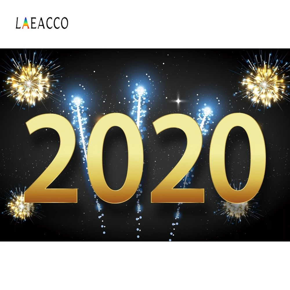 Laeacco новый год петарды фейерверк 2020 вечерние Фотофон Фото фоны фотографии для