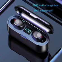 GEOFOX Bluetooth наушники 5,0 TWS Беспроводная мини-гарнитура дисплей питания наушники с зарядным устройством спортивные наушники игровые