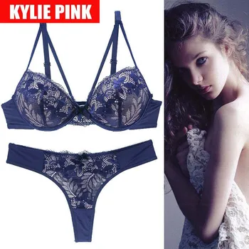 

KYLIE PINK Luxury Girls Bras and Panties Sets Sexy Underwear Set Small Chest Lace bra Lingerie Set Femme Plunge Bra