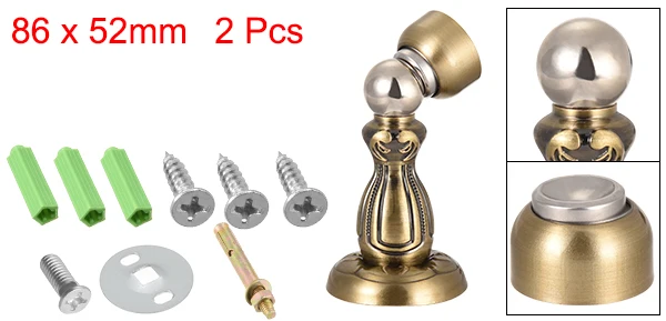 4 2PCS-Bronze Tone Uxcell Ретро двери мебель двери магнитный держатель фиксатор дверной стоп винт напольное крепление Бронза Медь - Цвет: 4 2PCS-Bronze Tone