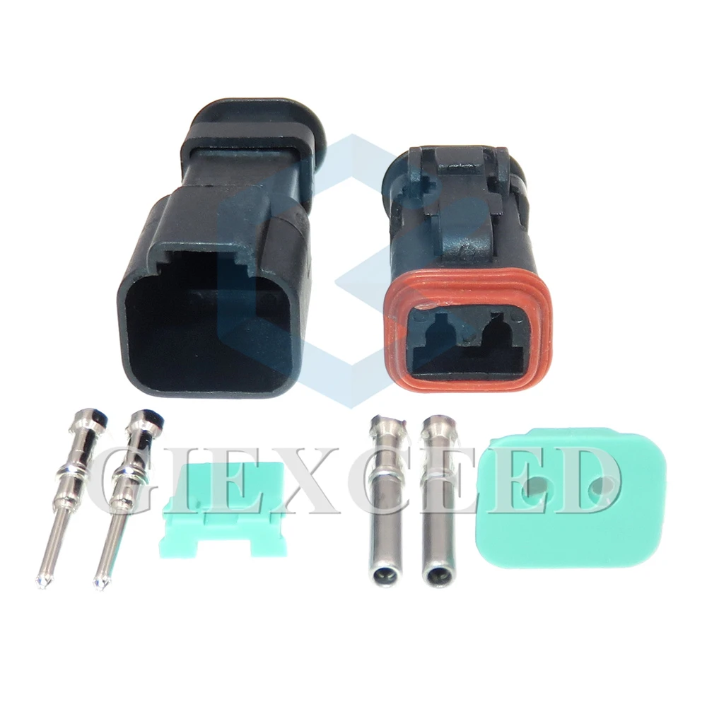 

2 Sets 2 Pin Starter DT04-2P-E008 1.6 Series Fuel Spray Nozzle Waterproof Socket DT04-2S-E008 Docking Wire Harness Plug