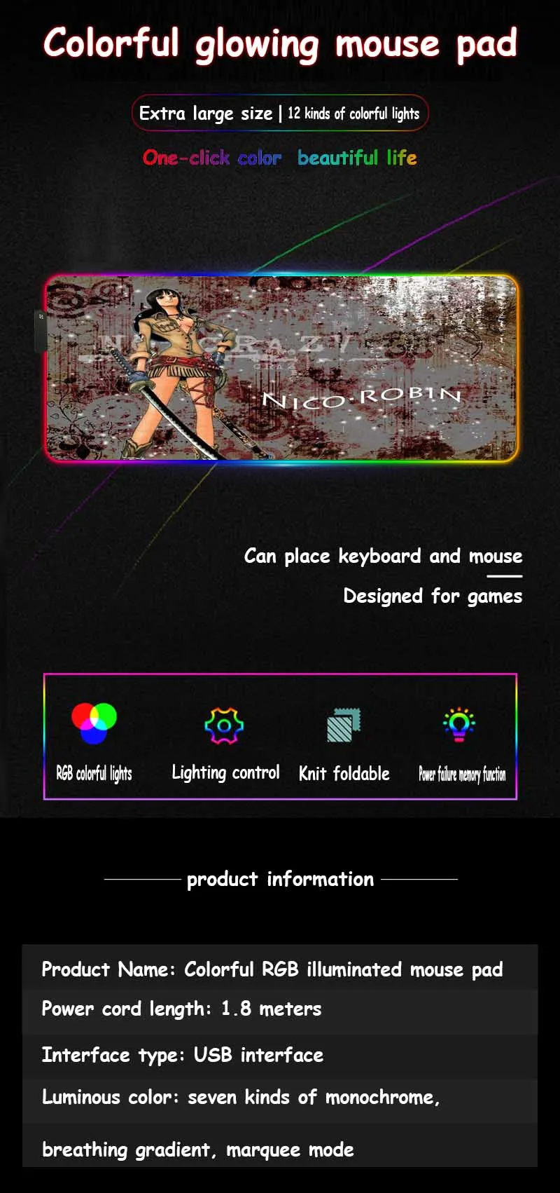 XGZ Робин сексуальная девушка пользовательский большой RGB коврик для мыши черный замок край аниме цельный персональный компьютерный стол коврик резиновый нескользящий
