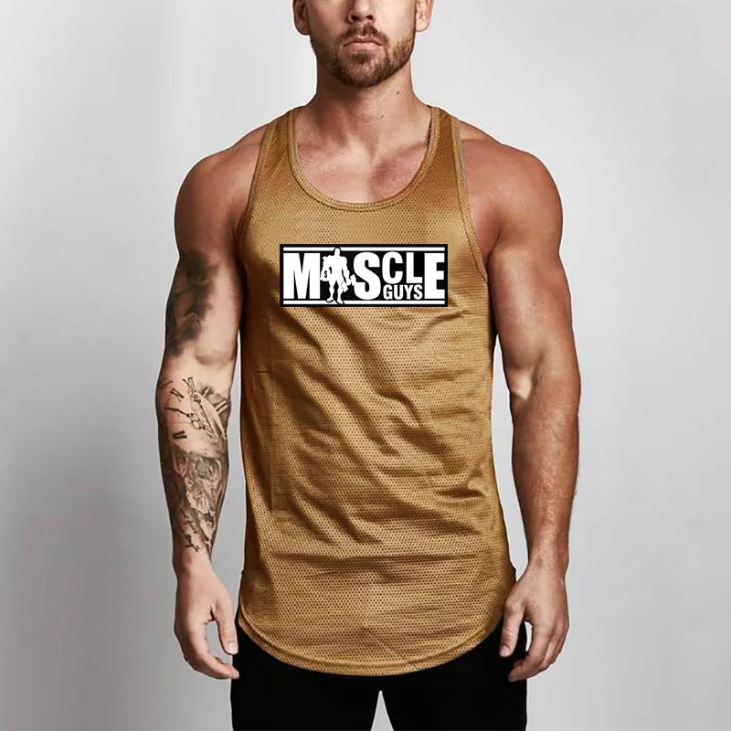 Бренд WorkoutMesh мужская майка Фитнес модные Повседневное синглеты без рукавов тренажерный зал Tanktops Бодибилдинг жилет Стрингер