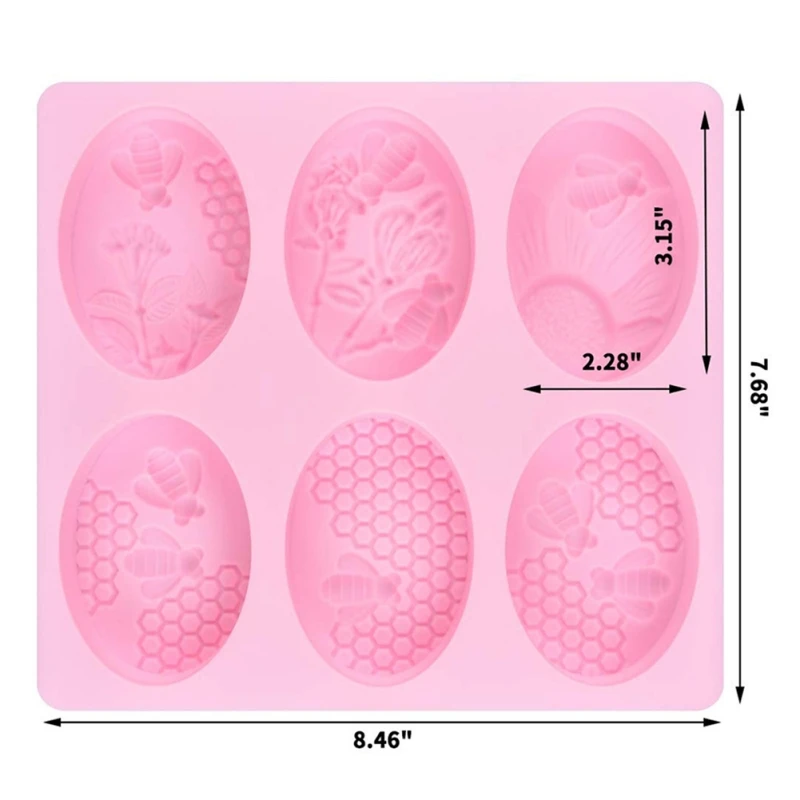 Формы для мыла силикагель пчела мыло ручной работы плесень Портативный уникальный набор для мыловарения - Цвет: Pink
