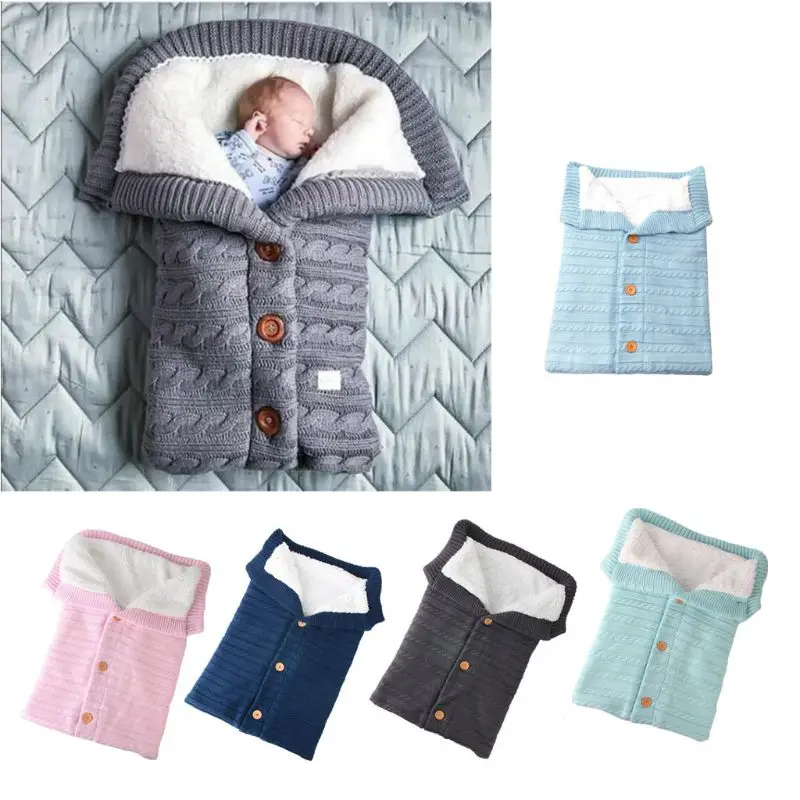 Newborn Baby Winter Warm Sleeping Bags Infant Thick Swaddle Wrap Toddler Blanket