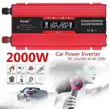 

Vehemo Converter Solar Power Inverter Outdoor Car Inverter Aluminium Alloy Auto Inverter for Charger Transformer Vehicle