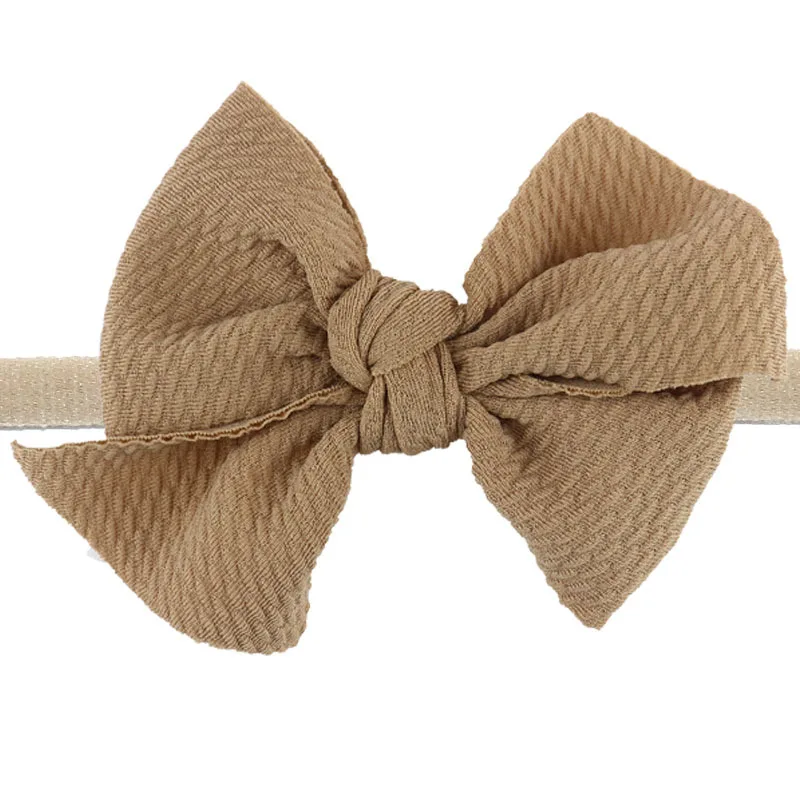 36pc/lot New Girls 4” Texture Fabric Hair Bow Headbands,Kids Hair Bows Elastic Hair Bands Nylon Headband Kids Hair Accessories