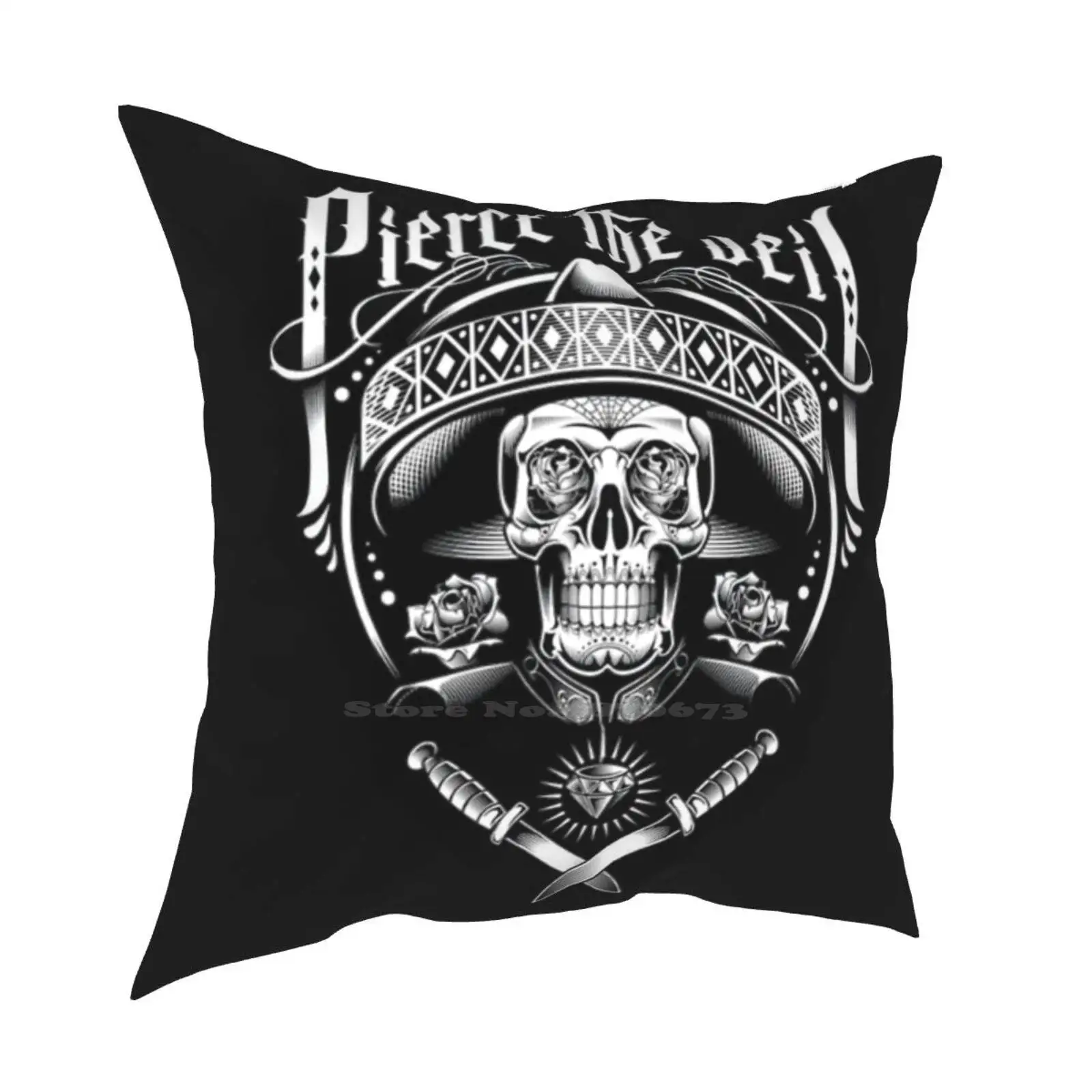 Ptv – housse de coussin pour la maison, canapé, voiture, taille, piercing,  crâne, voile