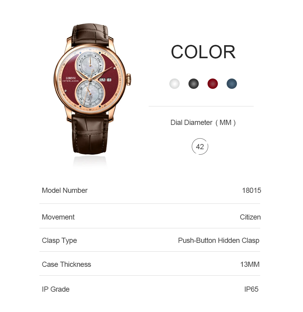LOBINNI Reloj de los hombres автоматические механические часы, брендовые наручные часы, роскошный подарок, водонепроницаемые наручные часы новейшего дизайна
