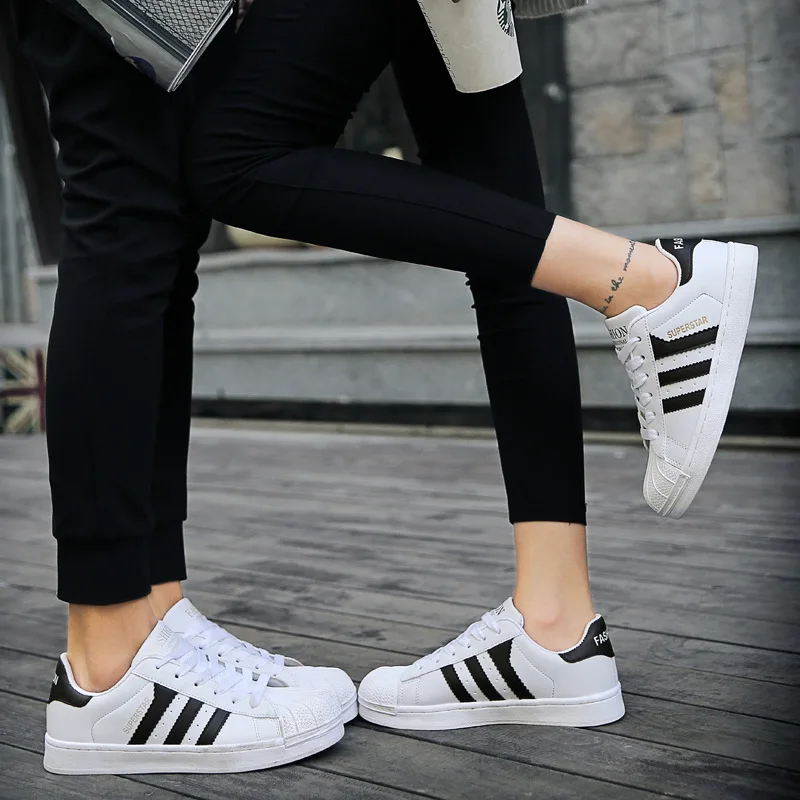 

Four Seasons Paragraph Shell Head Shoes COUPLE'S Three Bars Students Inkjet Casual Versatile Unisex Shoes