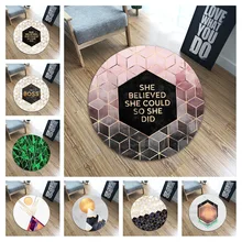 60 см круглый коврик для двери с принтом в скандинавском стиле геометрический Коврик для спальни кухни напольный коврик для гостиной мягкий фланелевый коврик