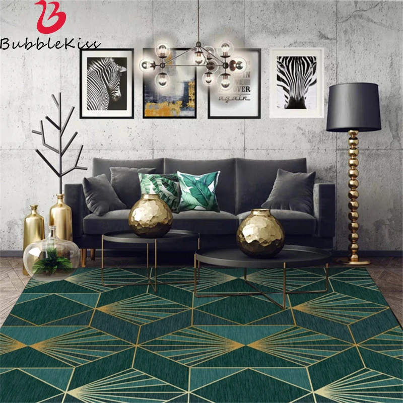Bubble Kiss Area Rug For Bedroom European Dark Green Gold Geometric Carpet Carpets For Living Room Nordic Decoration Home Decor Carpet Aliexpress