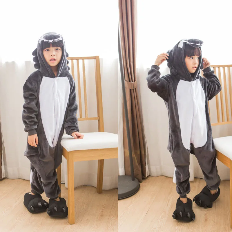 Kigurumi/детская одежда для сна для мальчиков и девочек; Пижама с единорогом; фланелевая детская пижама с единорогом; комплект зимних комбинезонов с животными - Цвет: L027