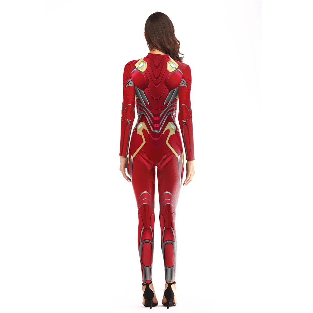 Цветной Карнавальный костюм для косплея Железного человека, карнавальный костюм Пурим, боди, женская одежда, объемный дизайн, комбинезоны, одежда для вечеринок