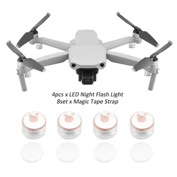 

4pcs With Battery Anti Lost Drone Mini LED Night Flash Light Easy Install ABS Signal Lamp Searchlight For DJI Mavic Air 2