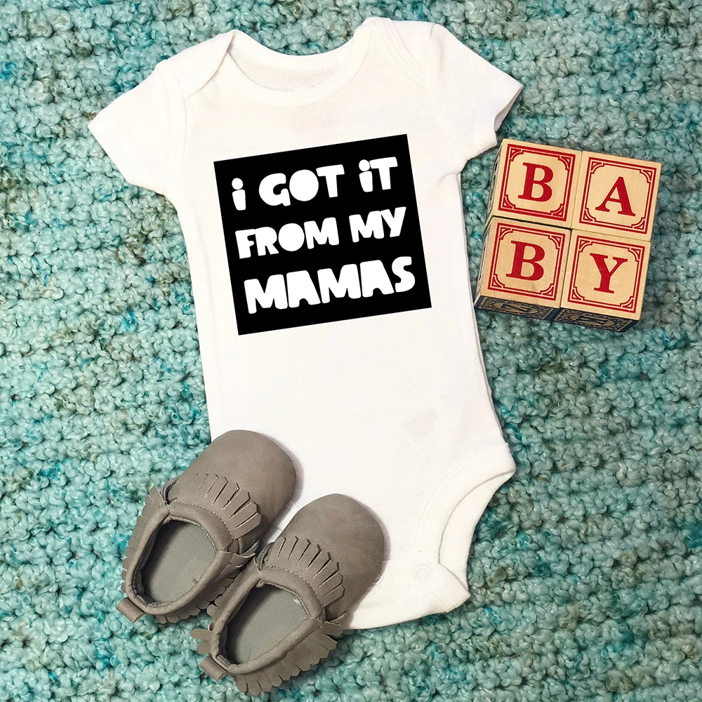 

Lesbian Bodysuit Lesbian Moms I Got It From My Mamas Two Mommies LGBT Baby Outfit Two Moms Baby Shower Gift Drop Ship