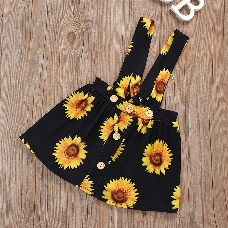 2020 summer sunflower baby girl clothes set  (18)