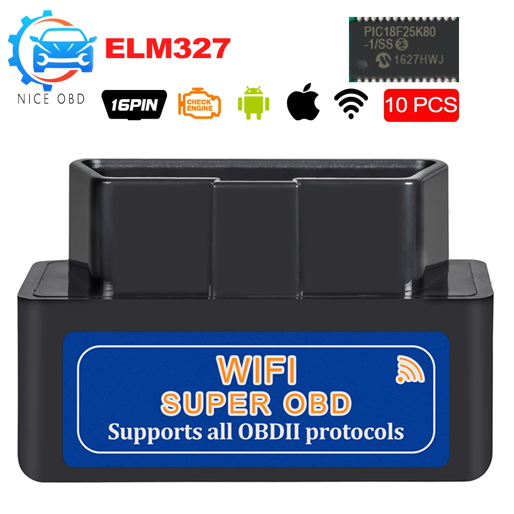 Elm327 WiFi Версия 1 5 Mini OBDII считыватель кодов с чипом Pic18f25k80 OBD 2 ELM 327 Wifi диагностический
