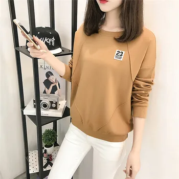 

Sweatshirts Women's Fashion O-Neck Solid Color Character Hatless Regular Personality Spring Autumn Women Sweatshirt M-XXL O31
