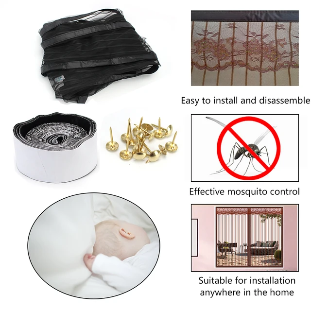 Door Screen Mesh Mosquito Net Custom Size Automatic Closing Door Curtain Net Magnetic Hands-free Anti Mosquito Insect Fly Bug 5