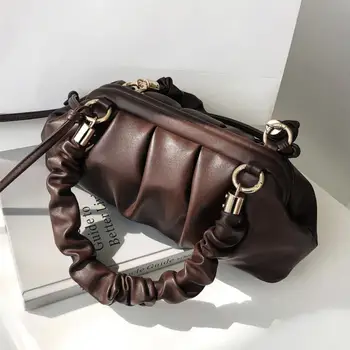 

Elegant Female Pleated Tote bag 2020 Fashion New High quality PU Leather Women's Designer Handbag Casual Shoulder Messenger Bag