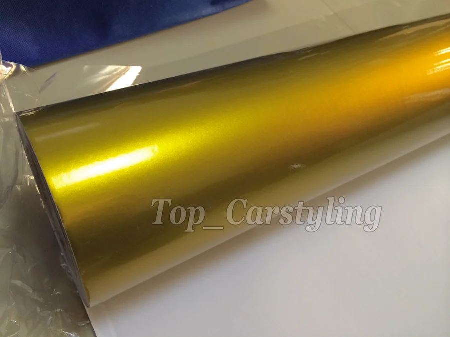 gloss candy gold  metallic vinyl car wrap styling foil wraps  (2)