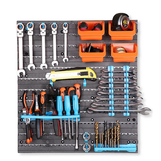 Caja de Herramientas montada en la pared, contenedor de almacenamiento, estante, herramientas de Hardware, llave de tornillo, clasificación de componentes, organizador de piezas de herramientas, caja de gancho de plástico _