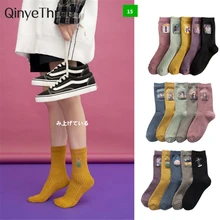 Новинка года; женские мягкие хлопковые термоноски; дышащие дезодорирующие носки; милые модные короткие Носки с рисунком из мультфильма