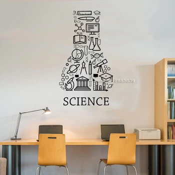 

Science Sign Education Wall Decal Vinyl Sticker School Home Art Design Mural Creative Classroom Interior Wall Decor Decal LC1461