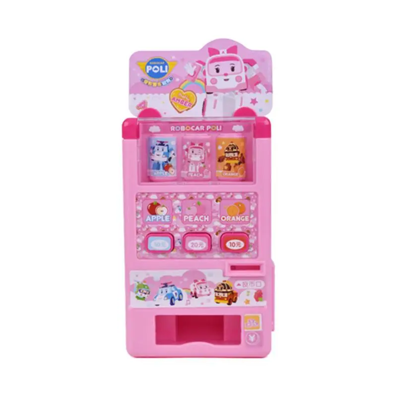 Прочные игрушки для продуктов Многофункциональный креативный детский торговый автомат имитатор светильник музыкальный звук торговый дом набор - Цвет: Small-Pink