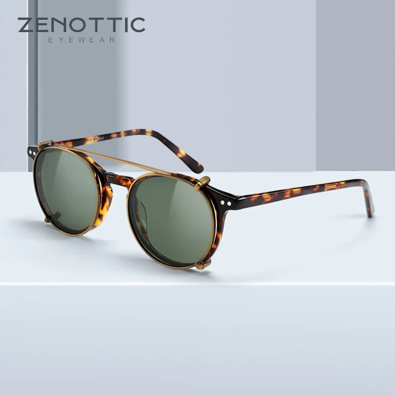 Zenottic Steampunk Round Clip On Sunglasses Men Women Double Layer  Removable Lens Acetate Uv400 Polarized Sun Glasses With Box - Sunglasses -  AliExpress