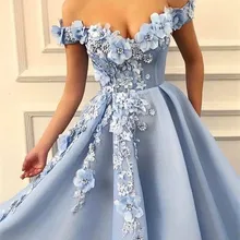 Выпускные платья с открытыми плечами вечерние платья с цветочной аппликацией красивое платье принцессы Тюлевое платье с открытой спиной de soiree