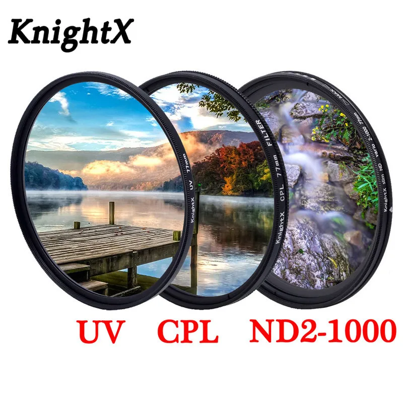 Цветной фильтр KnightX Grad UV CPL Star переменный объектив для canon sony nikon d80 d70 d3300 700d 1300d 49 52 55