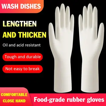 

New White 100 Pieces Of Long Latex Gloves Disposable Gloves PVC Thin Latex Ultra-thin Oil-proof Waterproof