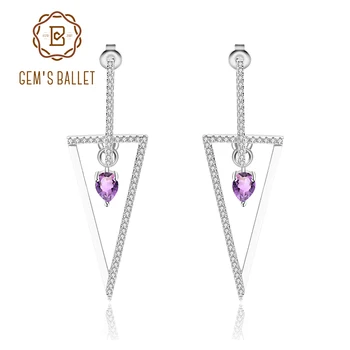 

GEM'S BALLET Natural Amethyst Gemstone Drop Earrings for Tough Girl 925 Sterling Silver Women's Chic Earrings Fine Jewelry