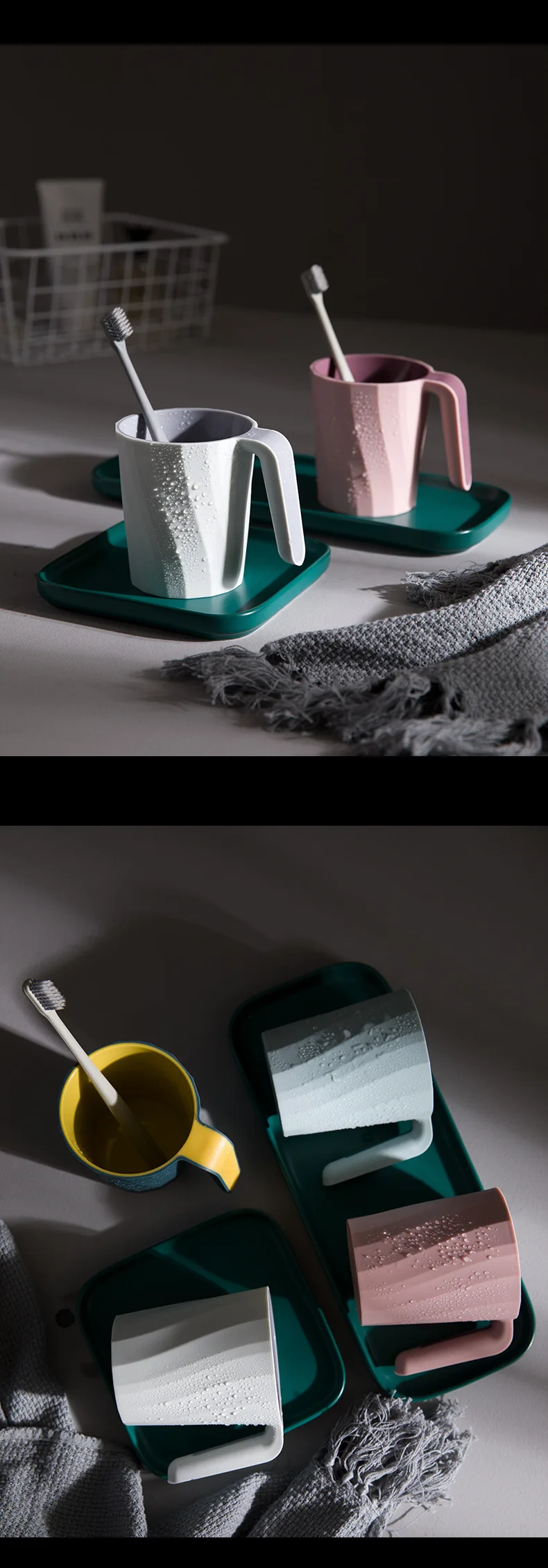 Двухслойная чашка для мытья с ручкой и нитью простая домашняя чашка для мытья креативная пара туалетных принадлежностей для ванной