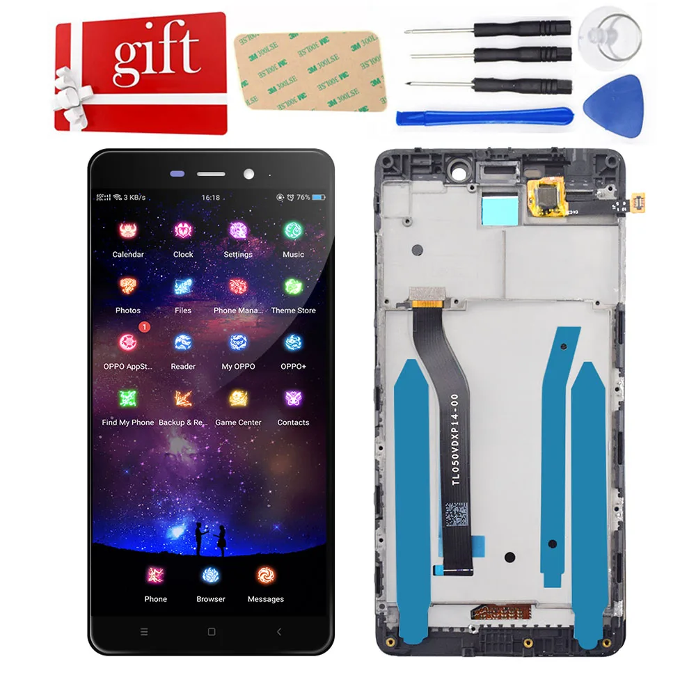 Скидка Для Xiaomi Redmi 4 Pro lcd дисплей Панель Redmi 4 Pro lcd кодирующий преобразователь сенсорного экрана в сборе с рамкой Redmi 4 Prime lcd дисплей